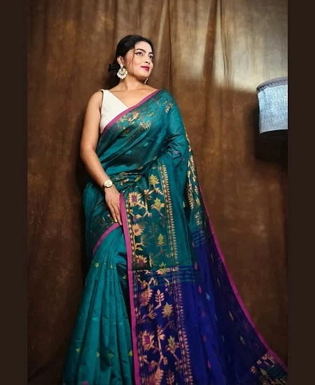 Derpari Style Handloom Cotton Silk Saree...