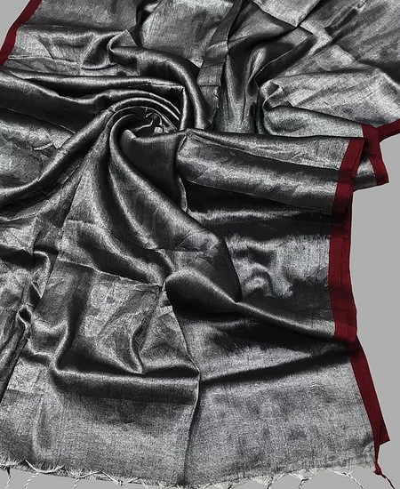 Modern Tissue Cotton Saree with Matching Blouse Piece Star Dust