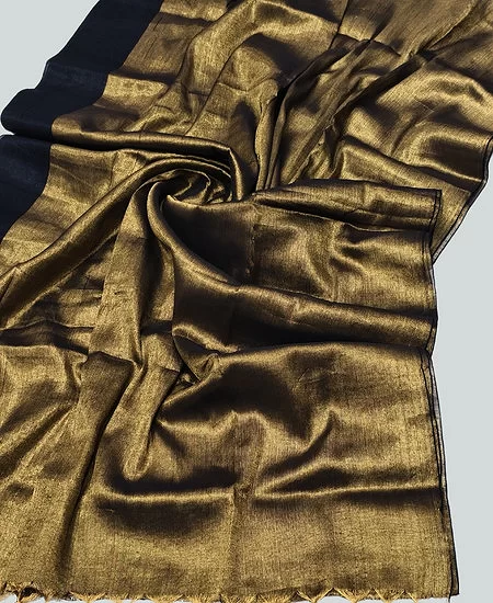 Trendy Tissue Cotton Saree with Matching Blouse Piece