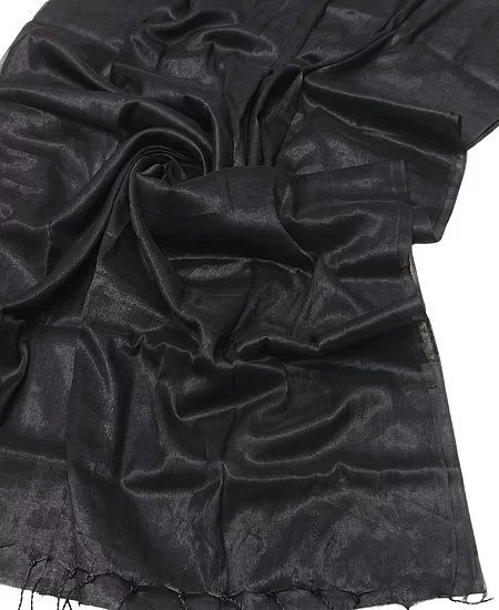 Tissue Cotton Saree with Graceful Lightweight Feel Black