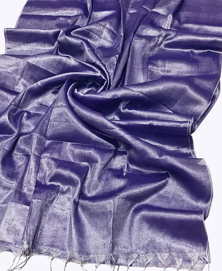 Lightweight Tissue Cotton Saree for Daily and Festive Wear Greyish Purple
