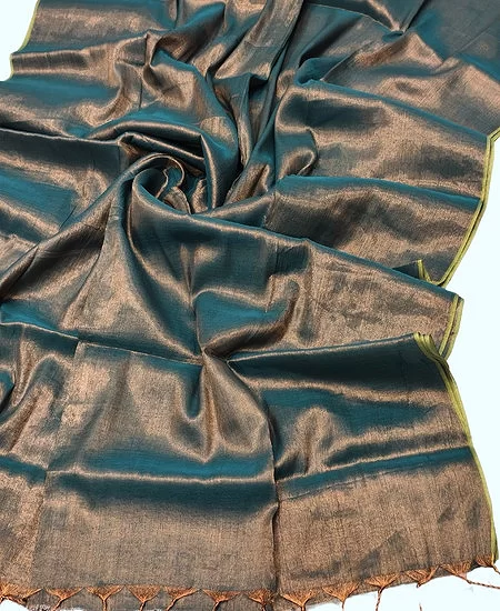 Tissue Cotton Saree with Lightweight Elegant Comfort Dull Brown