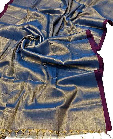 Tissue Cotton Saree with Breathable Comf...