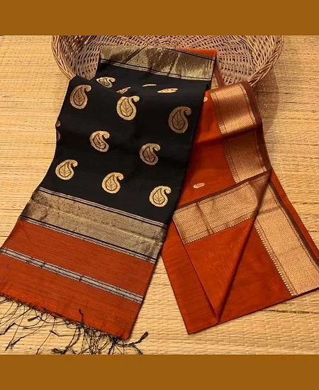 Handloom Maheshwari Saree with Soft Cotton Silk Elegance Black