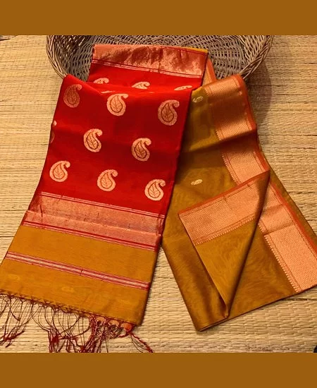 Handloom Maheshwari Saree with Elegant C...