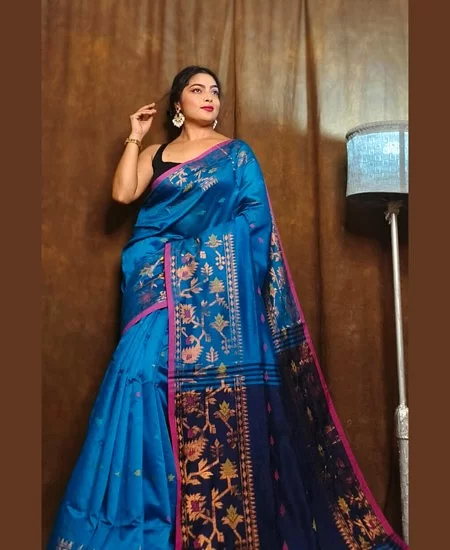 Handloom Cotton Silk Saree Derpari Style Elegant Soft Finish