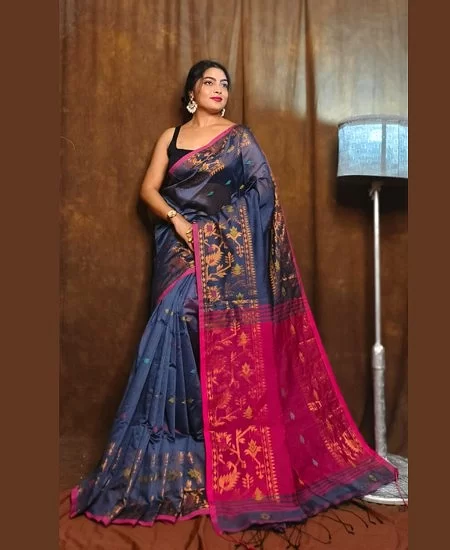 Handloom Cotton Silk Saree Derpari Style Graceful Traditional Look