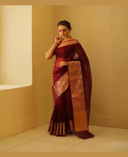 Pure Organza Banarasi Silk Saree with Lightweight Elegance