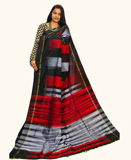 Handloom Cotton Silk Ikkat Saree Traditi...