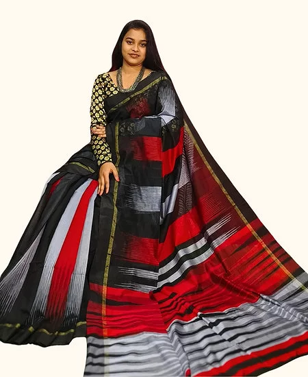 Handloom Cotton Silk Ikkat Saree Traditional Timeless Elegance