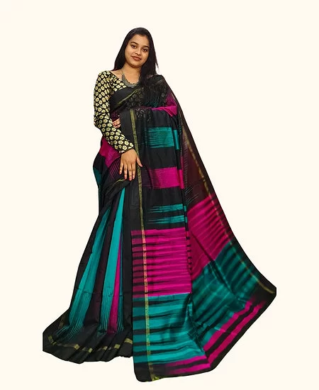 Handloom Cotton Silk Ikkat Saree Classic...