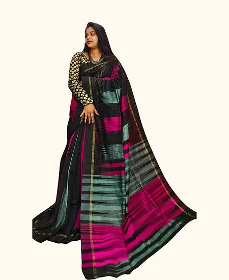 Handloom Cotton Silk Ikkat Saree Delicate Traditional Elegance