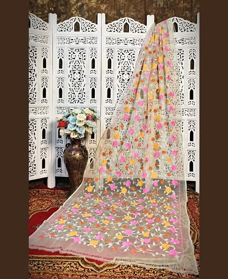 Resham Kota Embroidered Saree – Lightweight Elegance in Every Thread