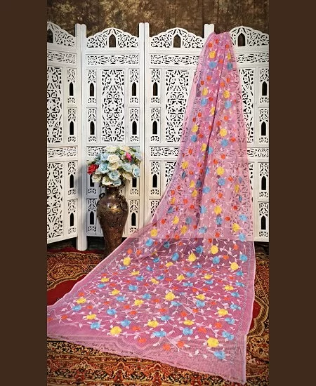 Resham Kota Embroidered Saree with Soft...