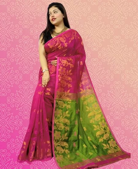 Cotton Silk Handloom Saree with Elegant...