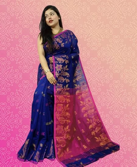 Cotton Silk Handloom Saree with Timeless Zari Design