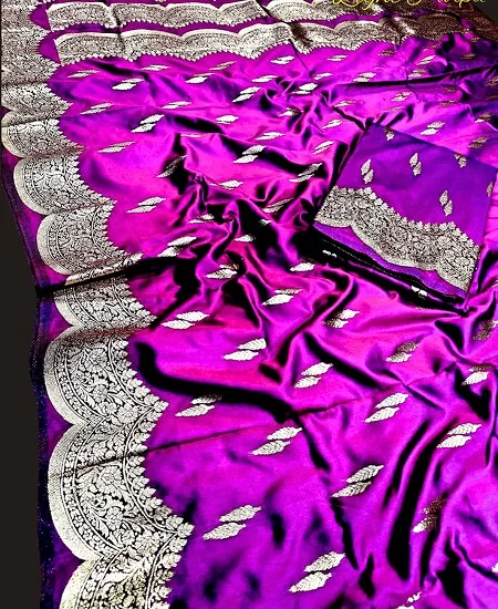 Dual Tone Katan Silk Saree with Glossy S...