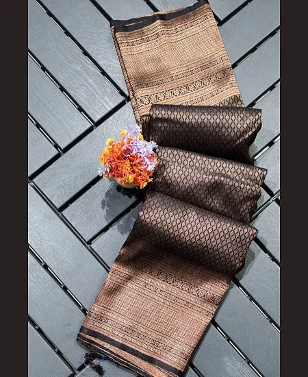 Brocade Bangalore Silk Saree with Rich Z...