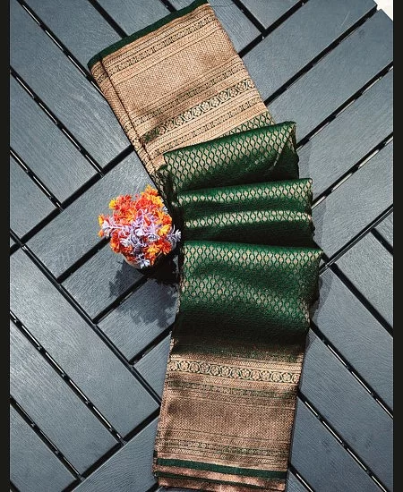 Classic Brocade Bangalore Silk Saree wit...