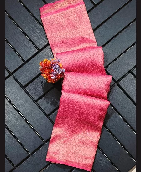 Brocade Bangalore Silk Saree with Elegant Zari Border