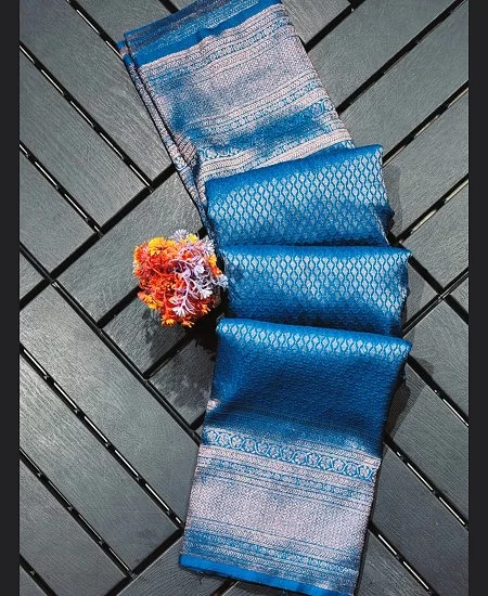 Brocade Bangalore Silk Saree with Rich Z...