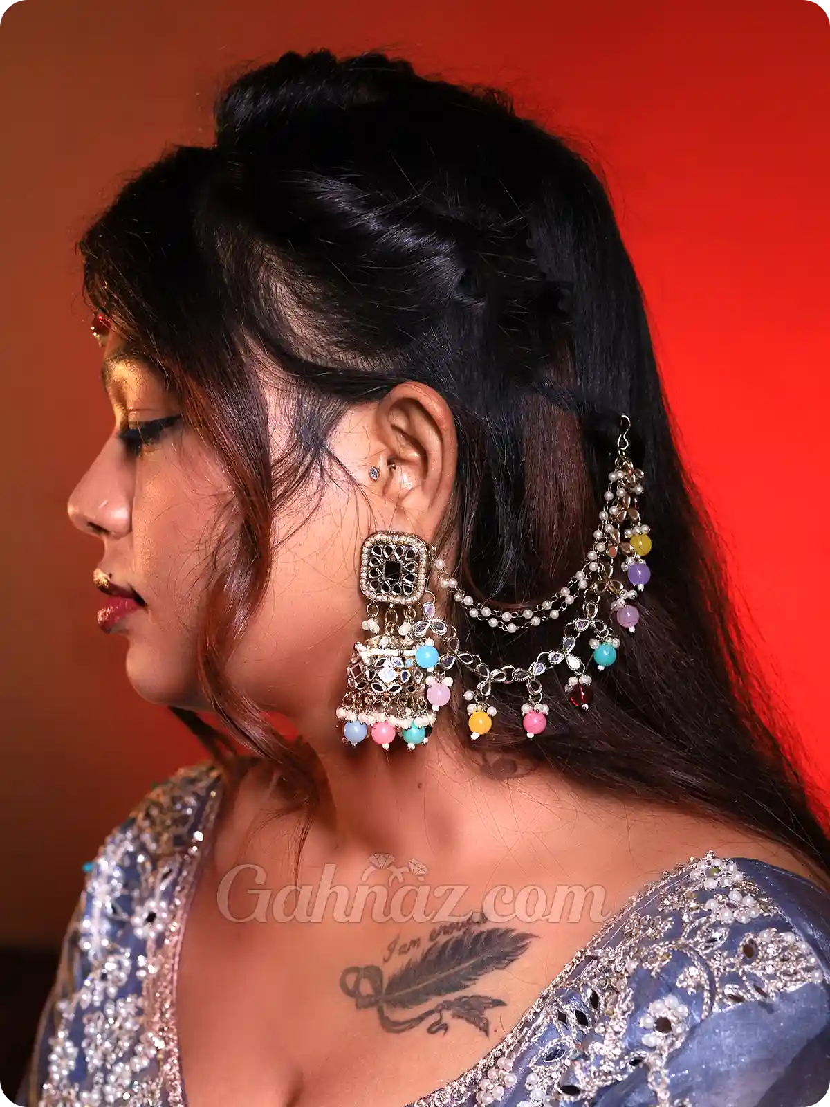 Kundan Stone Earrings Set for Special Occasion