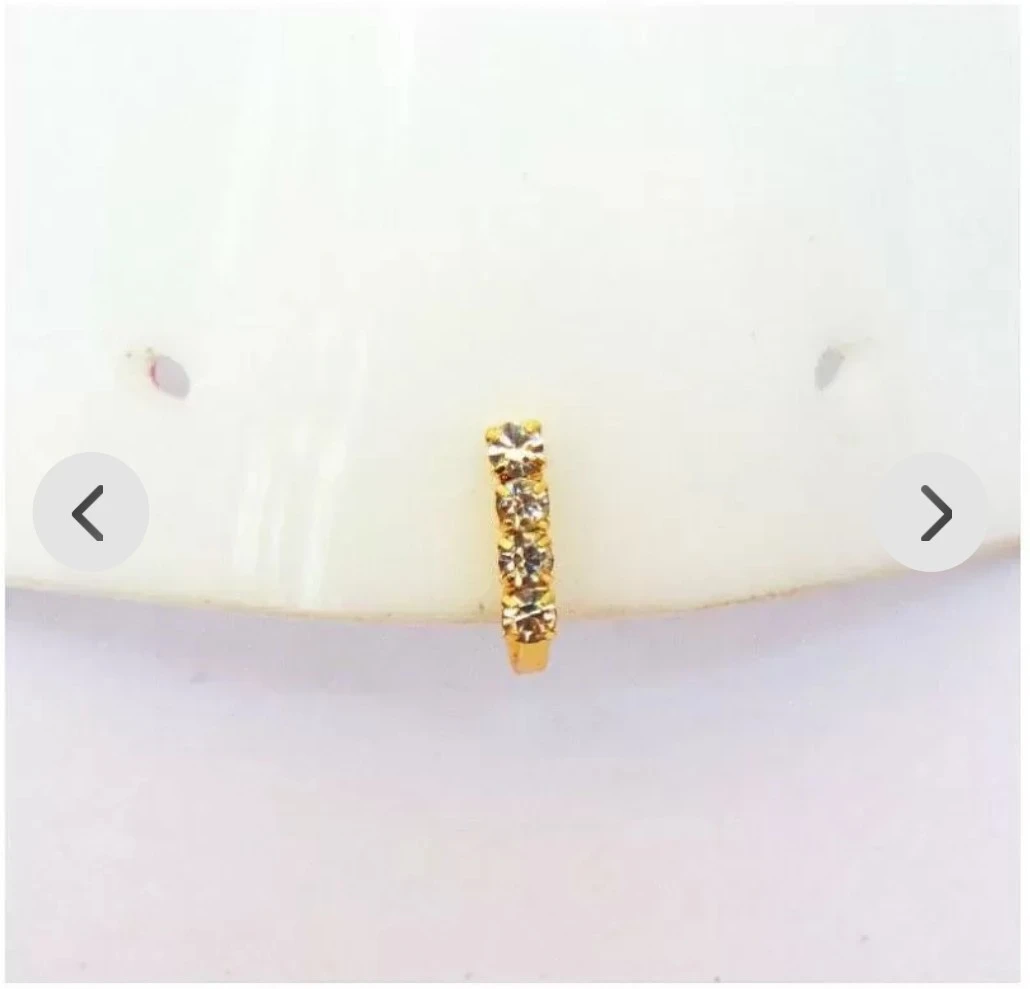 Beautiful Gold Plated Nose Pin U shape 4...