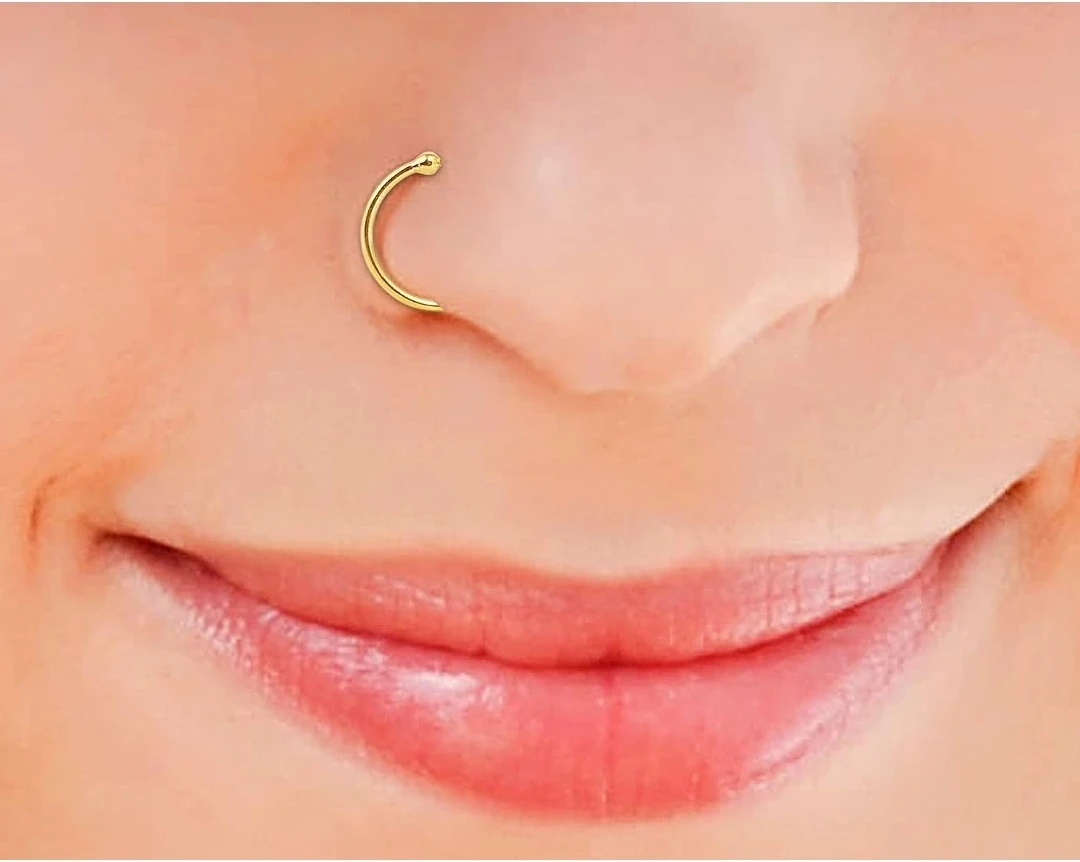 GIRLS Nose RING BOLL DOUBLE Diamond Nose...