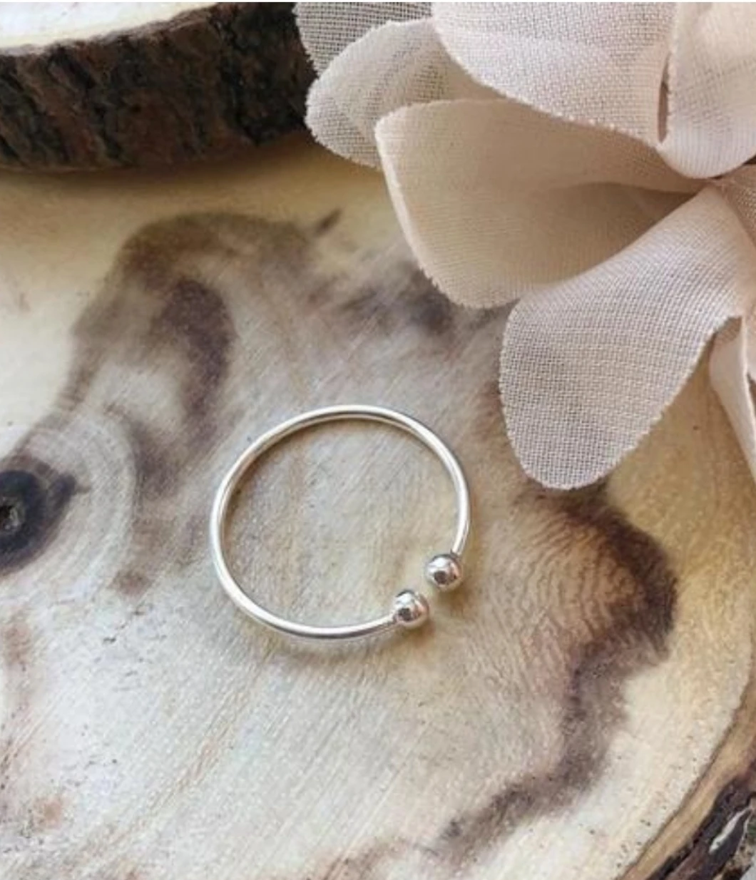 GIRLS Nose RING SILVER BOLL DOUBLE Diamo...