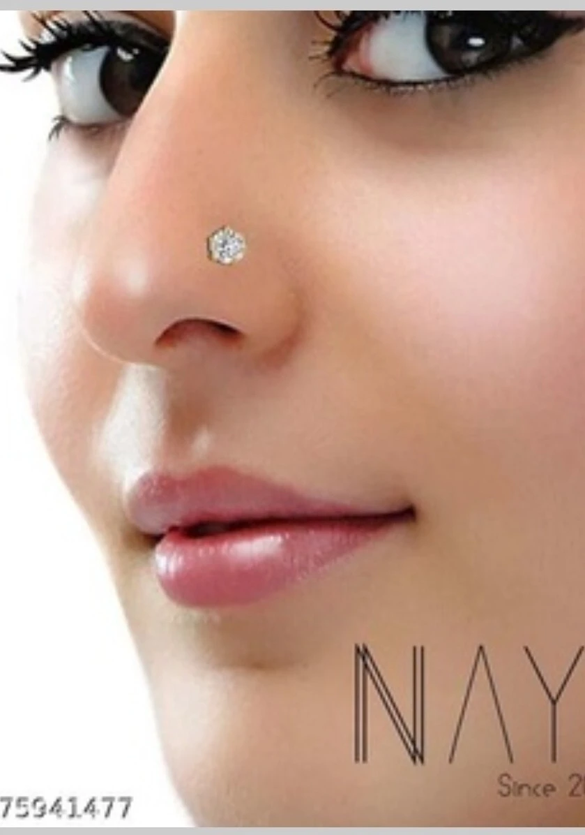 RENU CREATION Nose Pin Stone Design silv...