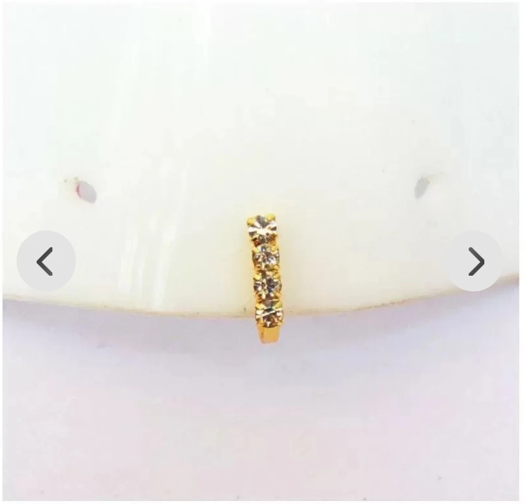 Beautiful Gold Plated Nose Pin U shape 4...