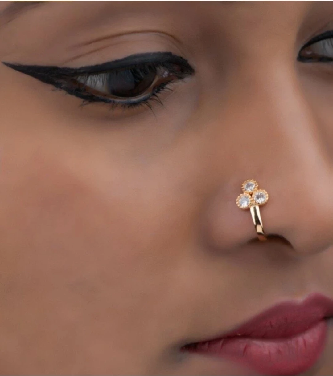 GIRLS Nose STUD 03 NUG ROUND DOUBLE Diam...