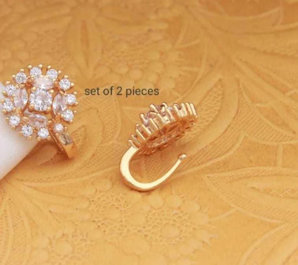 U-Shape Nose Stud with Nuggets – Pack of...