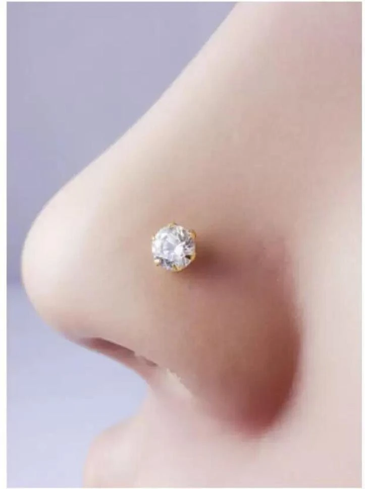 Beautiful Gold Plated Nose Pin Wedding N...