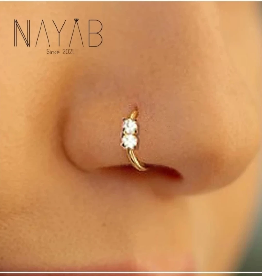 Two Nugget Nose Ring – Minimal Look