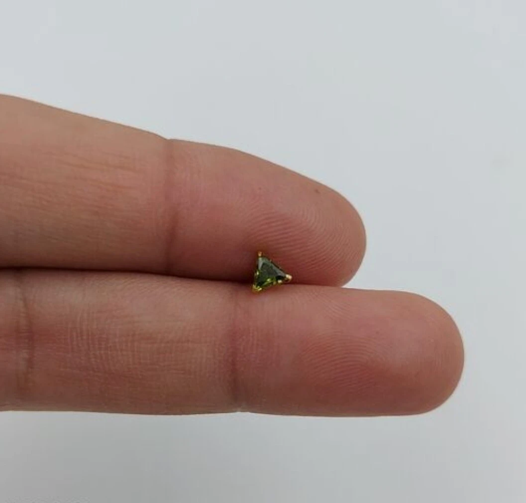 Beautiful Gold Plated Nose Pin CRYTAL STONE THREE TIKONA GREEN Wedding Nose Ring Fashion Gift Jewellry PACK OF 1