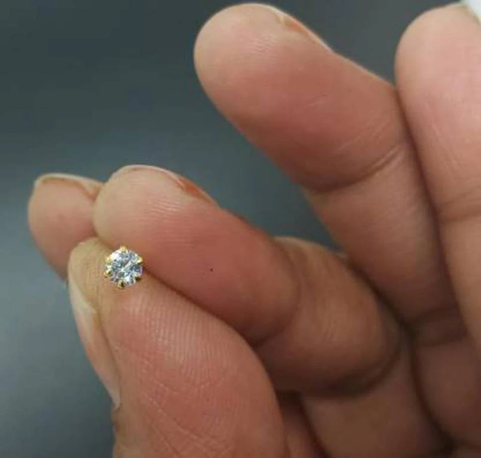 Single Nugget Nose Pin – Minimal