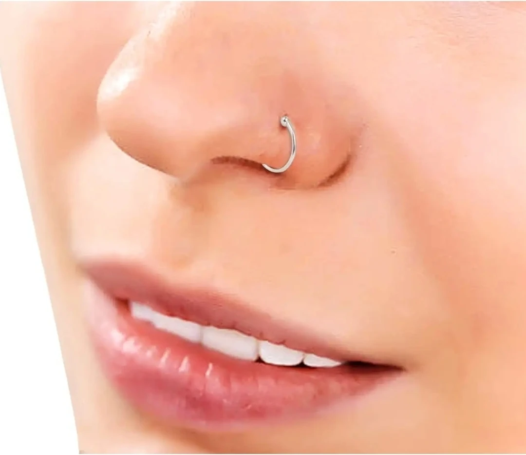 GIRLS Nose BOLL RING DOUBLE Diamond Nose...