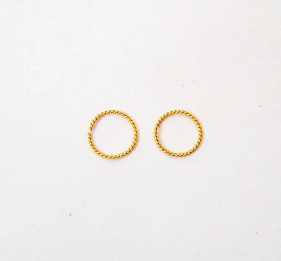 DESIGNER Nose RING DOUBLE Diamond Nose p...