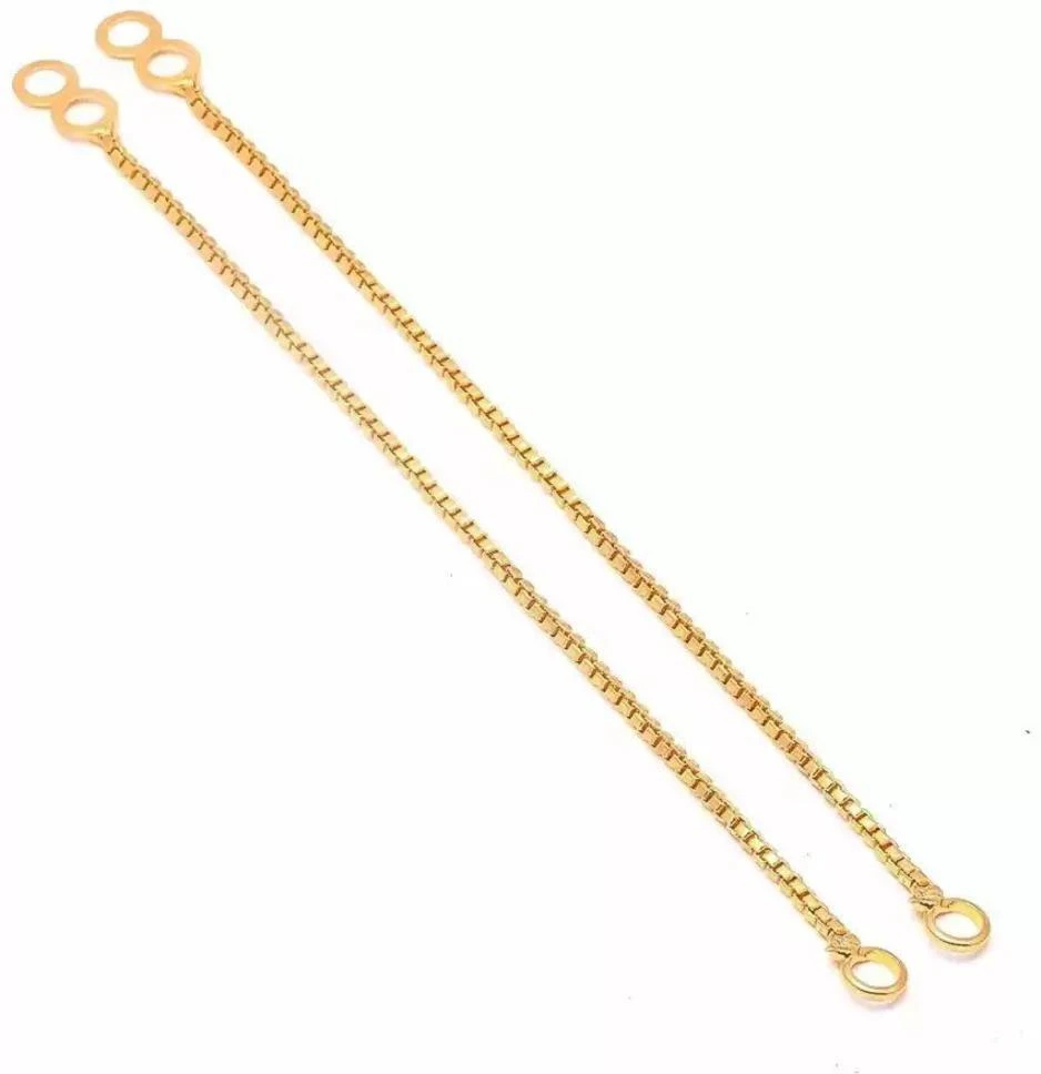 Single Layer Gold Plated Gold-Tone Hair Kan Chain for Women Brass Ear Thread