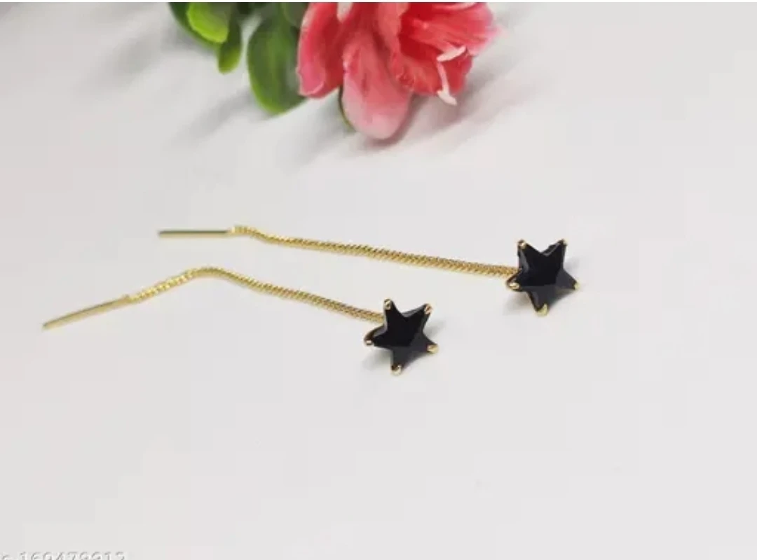 Beautiful, Fancy EarRing (Sui Dhaga STAR BLACK) Indian Fancy Casual daily use