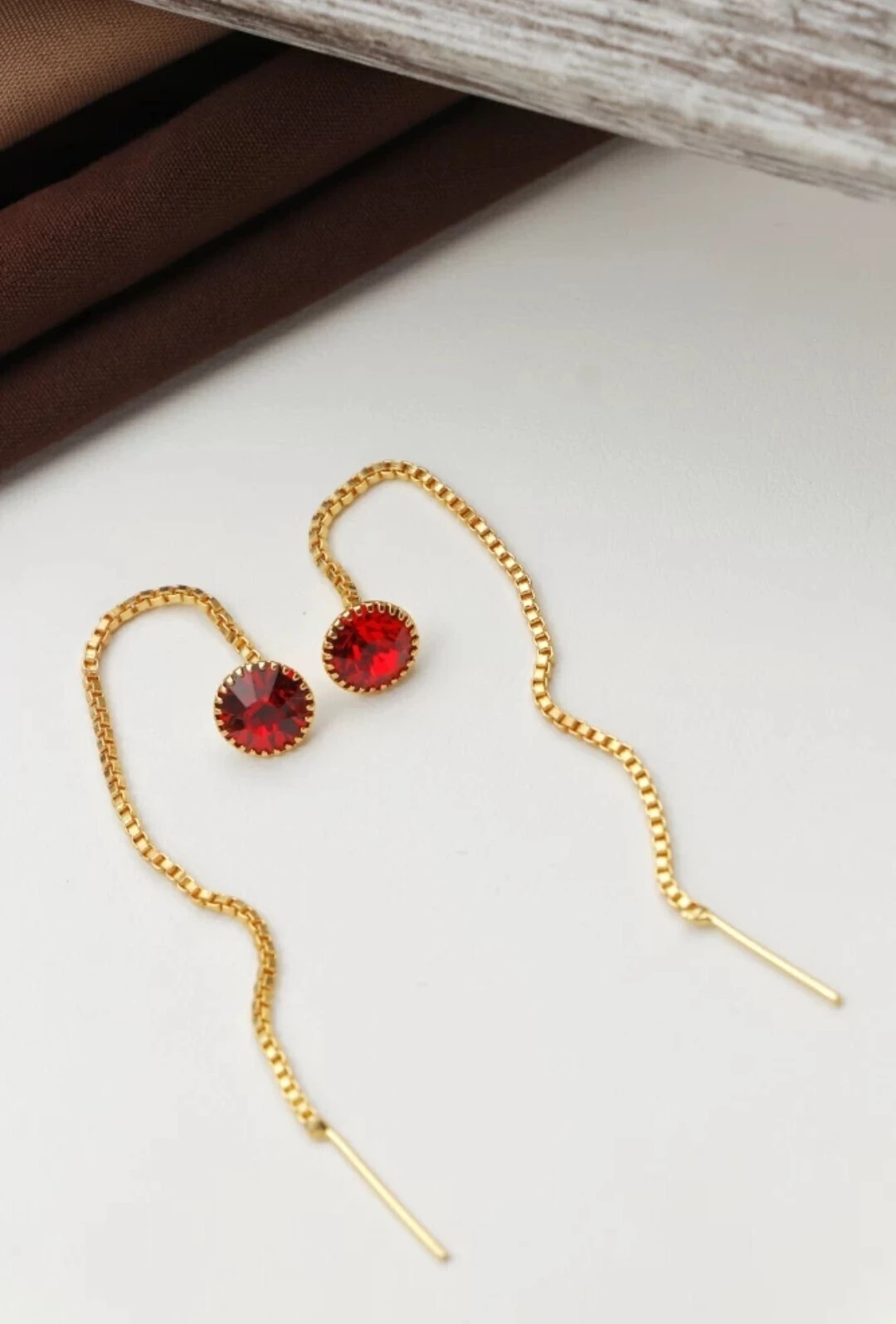 Fashion Hanging RED NUG Sui Dhaga Earring for Women and Girls