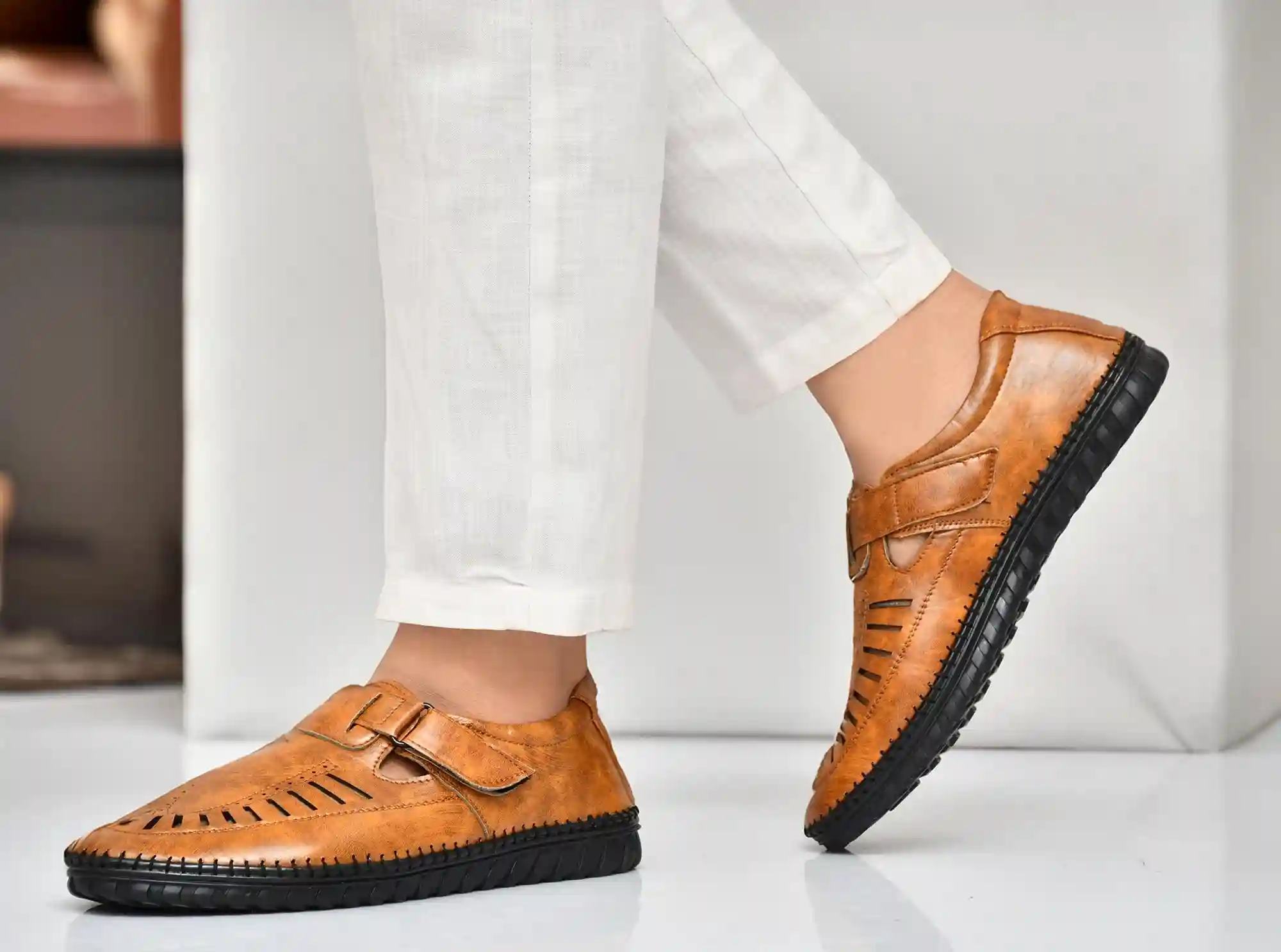 Latest Fabulous Men Sandals | Roman Sandals/Outdoor Sandal For Men's & Boys-105-Sandal-TAN