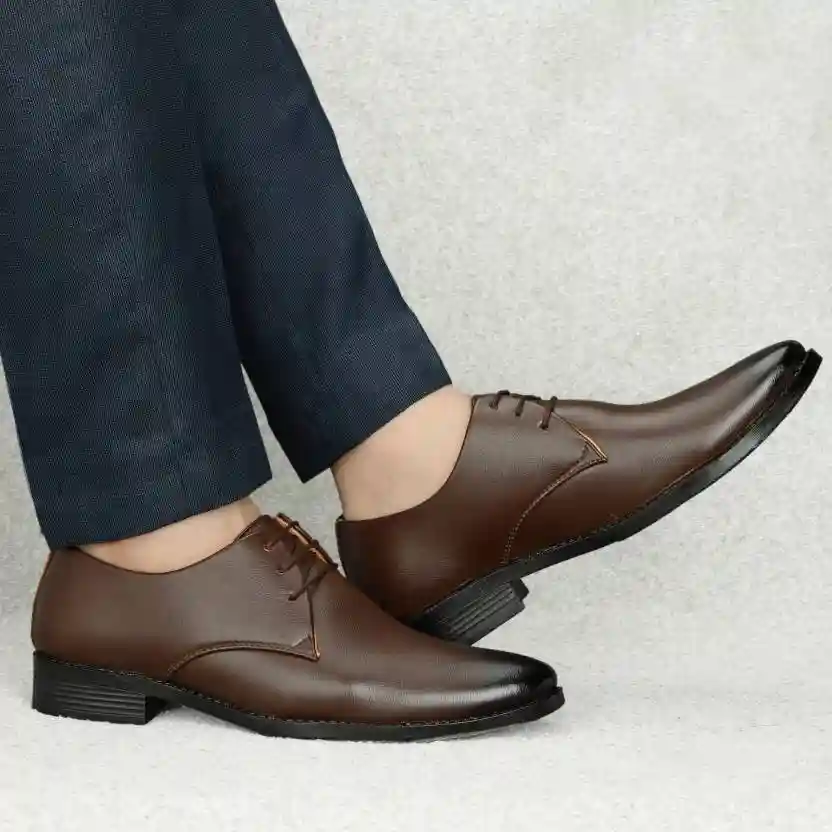 Latest Trendy Men Formal Shoes| Brown Derby Shoes| Office Shoes For Men's & Boys - Brown