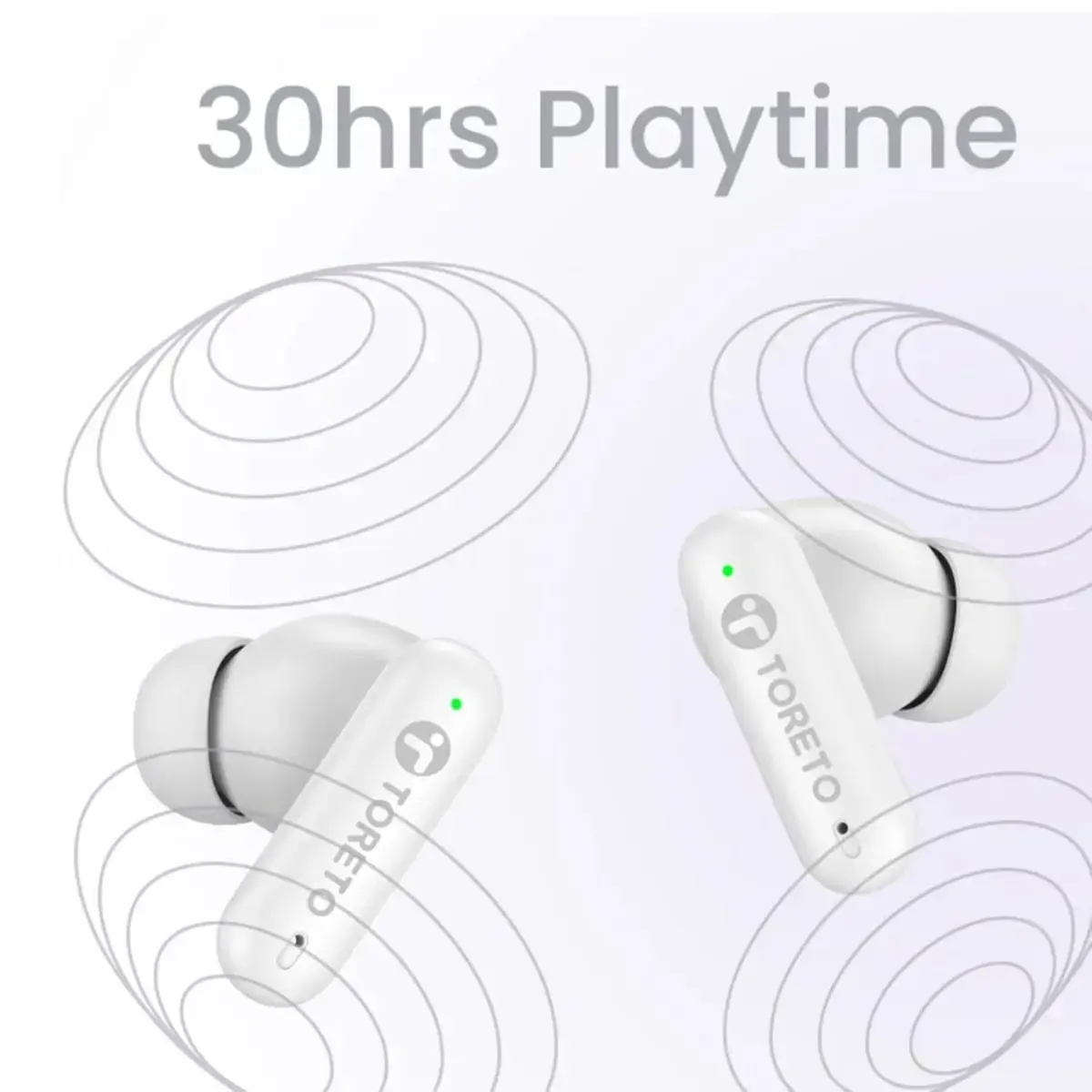 Toreto Air Bliss True Wireless Earbuds with AI ENC, 30H Playback, Low Latency Gaming