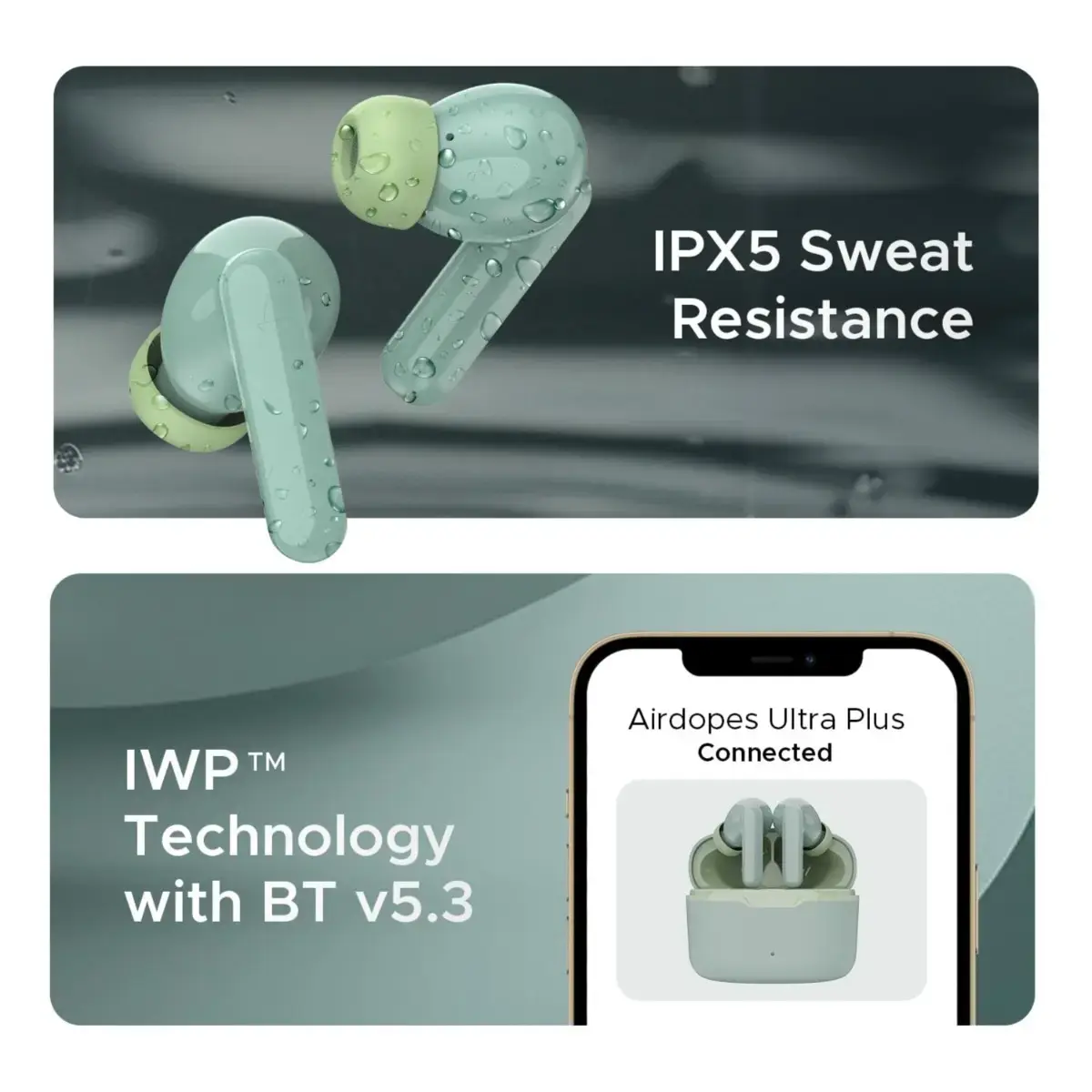 boAt Airdopes Ultra Plus TWS in Ear Earbuds with 50 HRS Playback, 4-MIC ENx Tech