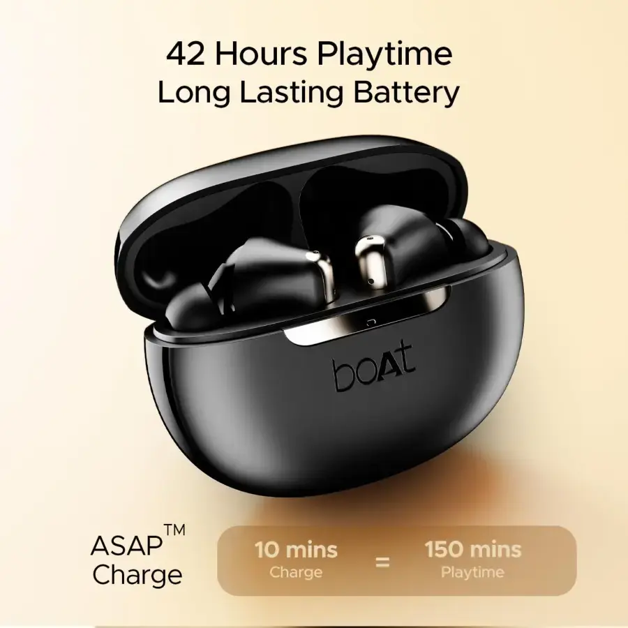 boAt Airdopes 141 ANC, Active Noise Cancellation(~32dB), 50ms Low Latency, 4Mics ENx,42Hrs Battery, Fast Charge,IPX5, v5.3 Bluetooth Earbuds, TWS Ear Buds Wireless Earphones with mic (Gunmetal Black)