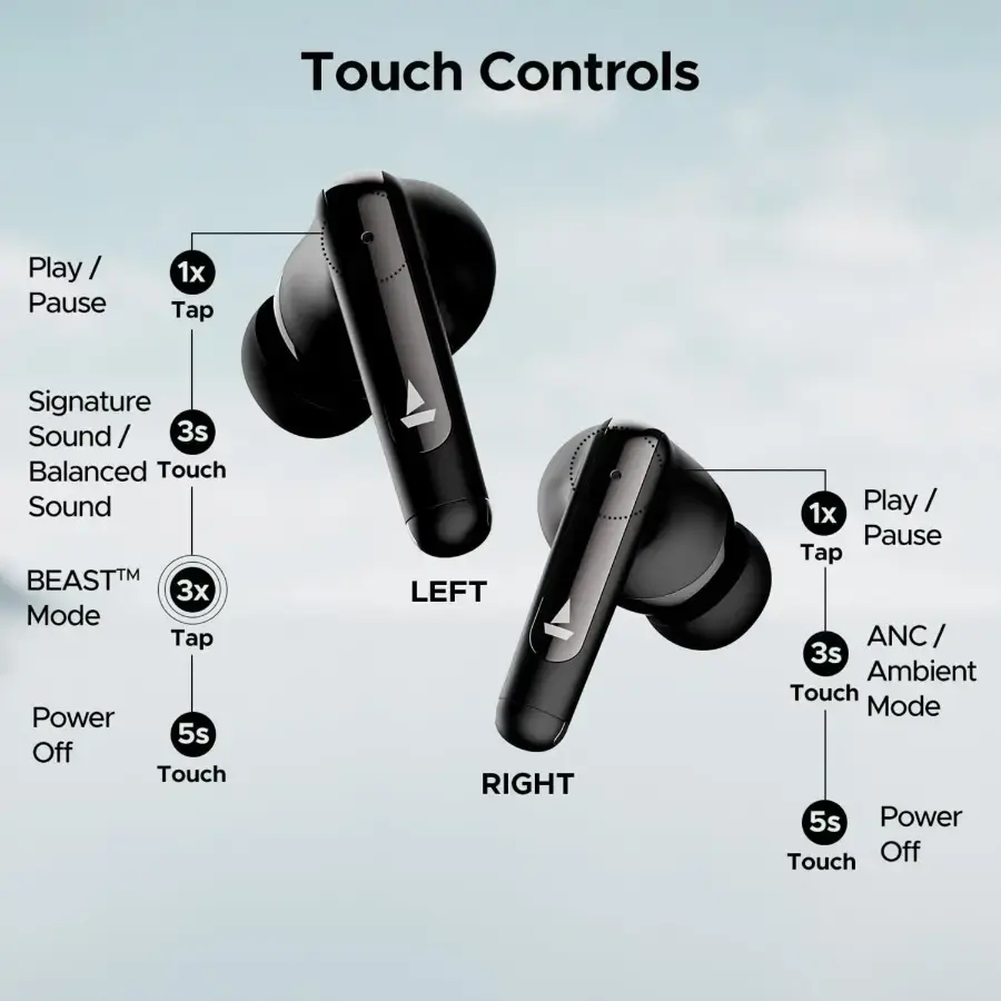 boAt Airdopes 141 ANC, Active Noise Cancellation(~32dB), 50ms Low Latency, 4Mics ENx,42Hrs Battery, Fast Charge,IPX5, v5.3 Bluetooth Earbuds, TWS Ear Buds Wireless Earphones with mic (Gunmetal Black)