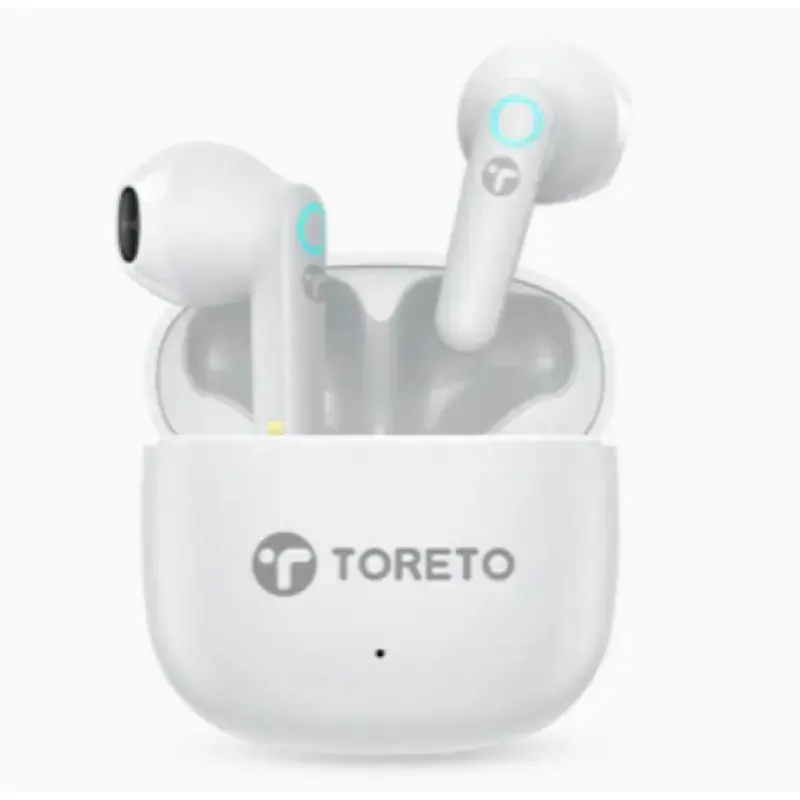 Toreto Air Glow Wireless Earbuds, HD Clear Sound, Ring Light, BT 5.3, Voice Assistant, IPX5, Type-C Charging