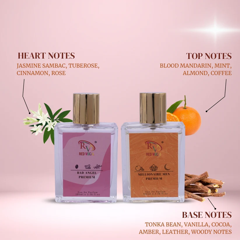 Red Vocal Bad Angel Premium (Women) with Millionaire Men Premium (Men) 100ml Perfume Spray combo
